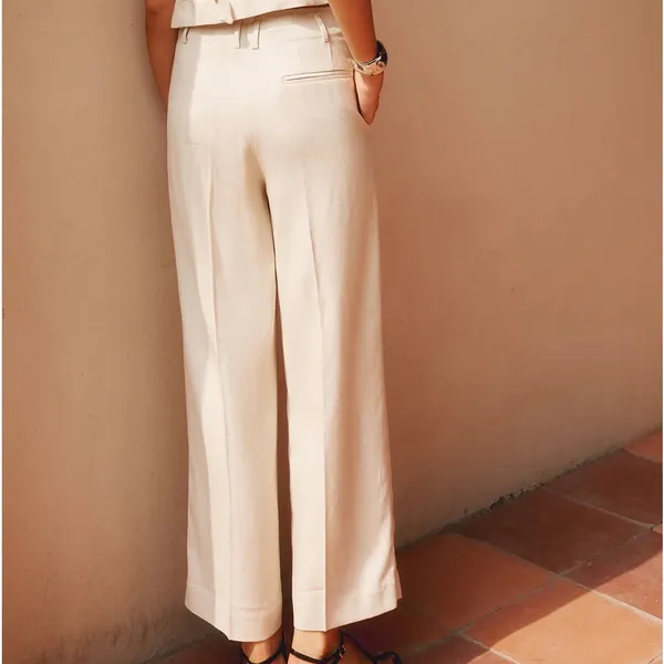 Commense Solid Suit Straight Leg Pants size medium Tan - Image 3