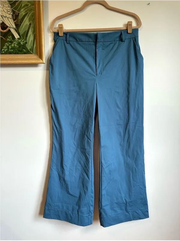 Halara Flex Mid Rise Pocket Straight Leg Work Pants Abyss Blue Womens Large NEW - Image 2