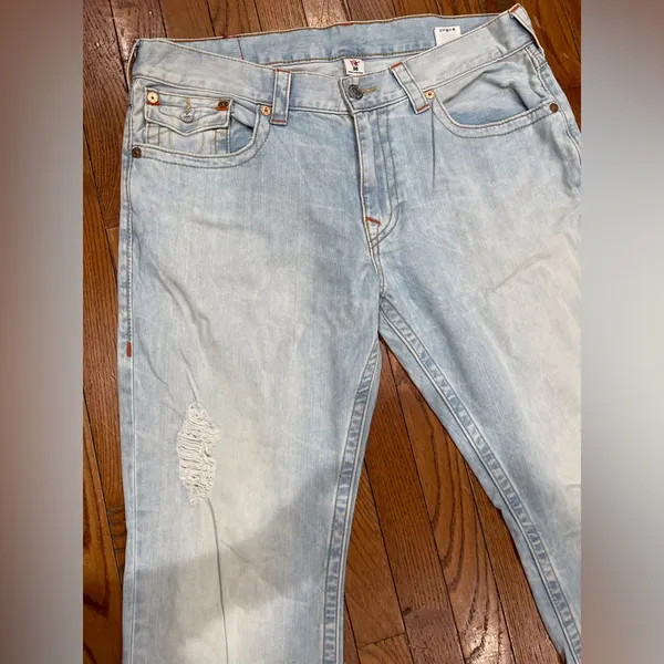 True Religion Light Blue Straight Leg Jeans - Image 2