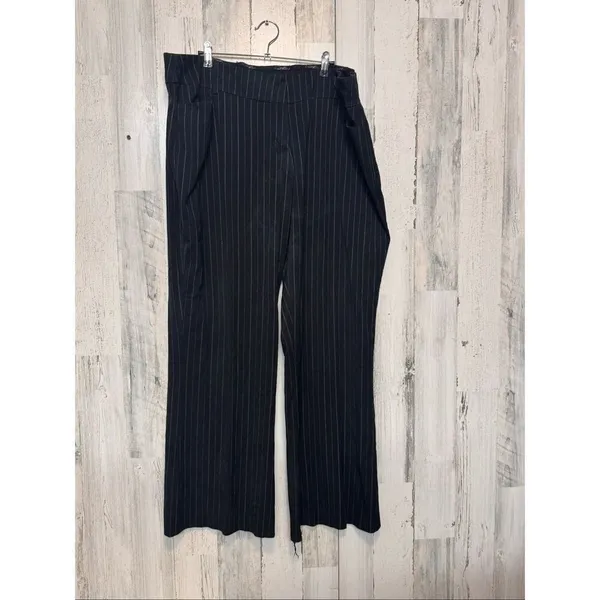 Black Pinstripe Dress Pants Women’s Size 20WT Career Work Straight Leg Trousers - Image 5