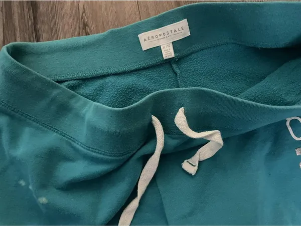 VTG Aeropostale Sweatsuit Set Womens Sz M Teal Spellout Y2K - Image 7