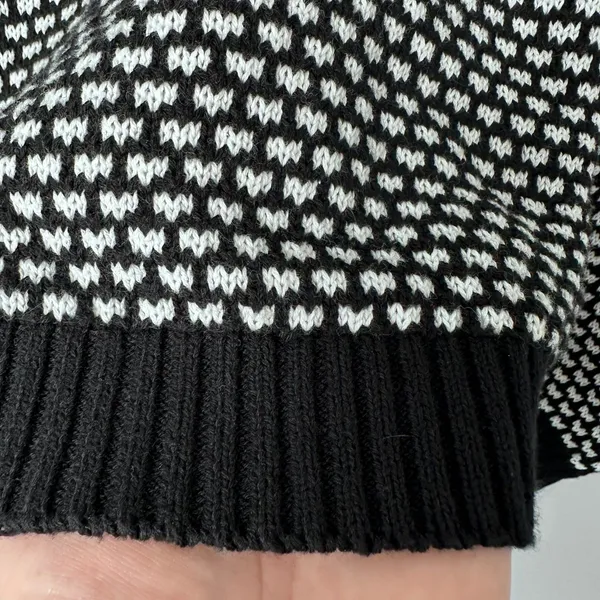 Karen Scott Womens XL Henley V-Neck Sweater Black & White‎ - Image 10