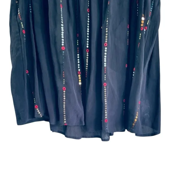 Marks & Spencer Collections Black Sequined beaded Flowy sleeveless top size 12 - Image 5