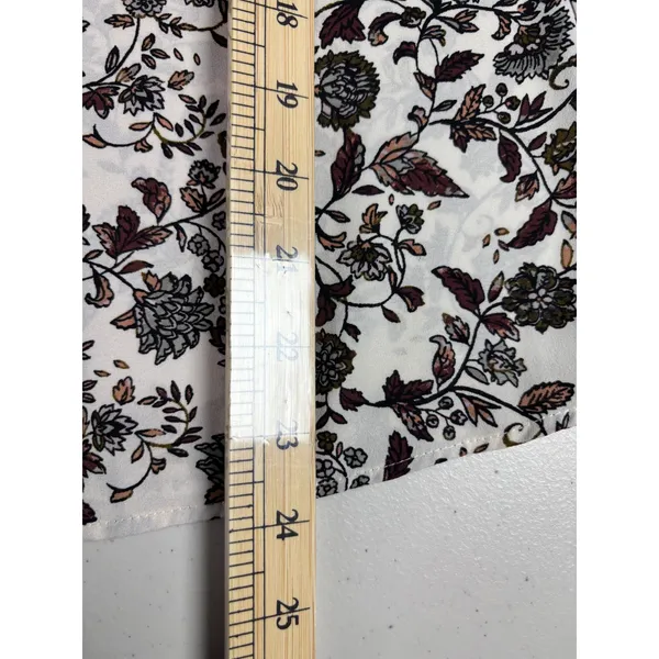 LOFT Black Cream Floral Button Down Blouse Small Office Workwear‎ Professional - Image 7