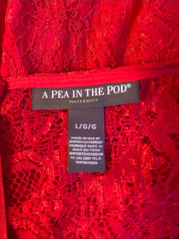 A Pea in the Pod Red Lace Midi Dress - Image 2