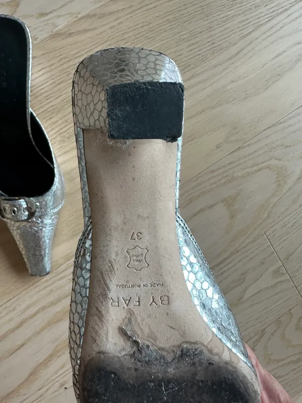 BY FAR Silver Kitten Heels  - Image 4