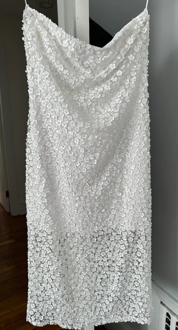 12th Tribe Hannah White Floral Applique Midi Dress - Image 3