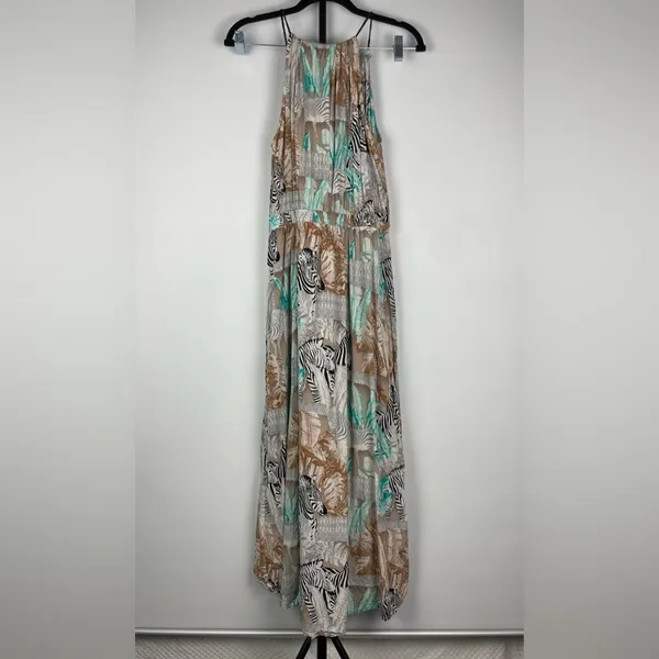Two by Vince Camuto Tribal Beat Safari Zebra High Low‎ Faux Wrap Midi Dress - Image 10