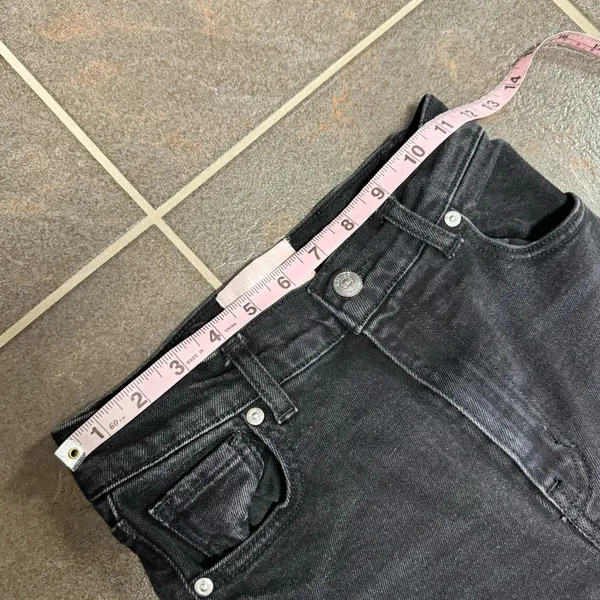 Revice Farrah High Rise Straight Leg Waistband Hem Denim Jeans Midnight Black 26 - Image 13