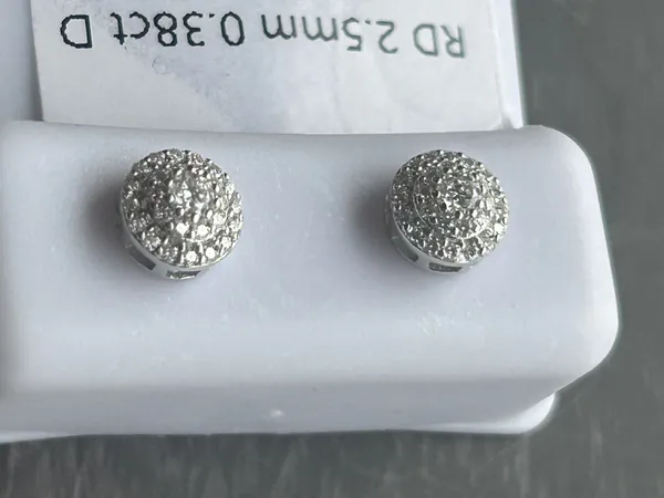 .38 ct Moissanite Diamond Halo Sterling Silver Earrings - Image 4