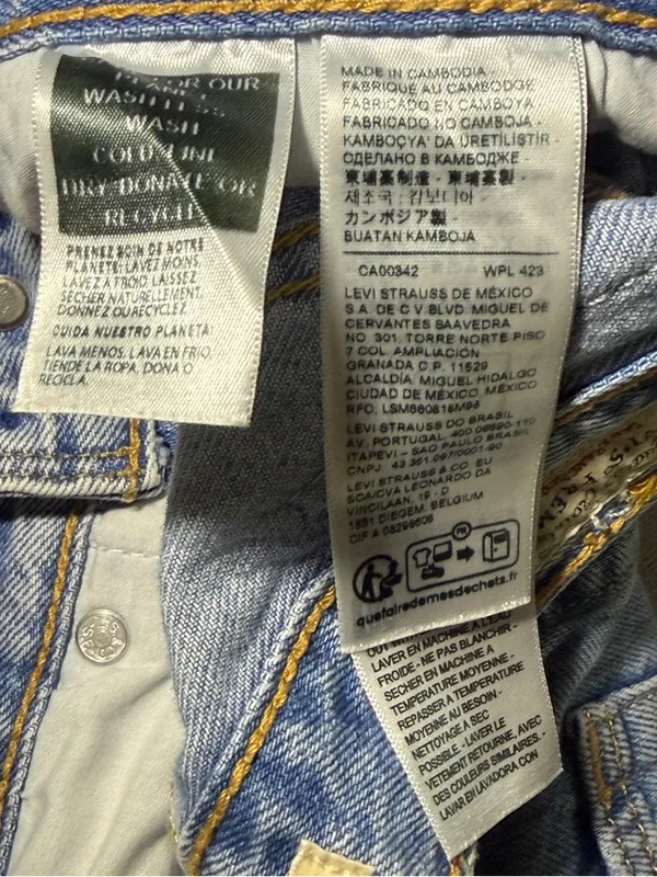 Levi's Ribcage Light Wash Distressed Wide-Leg Jeans Size 24 - Image 6