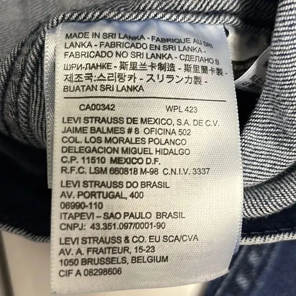 Levi’s Strauss & Co Blue Ombré Cropped 3/4 Sleeve Jean Button Down Jacket- Large - Image 14