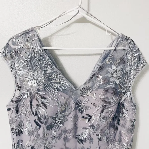 Alex Evenings Sequin Embroidered Trumpet Gown - Size 12 - Image 2