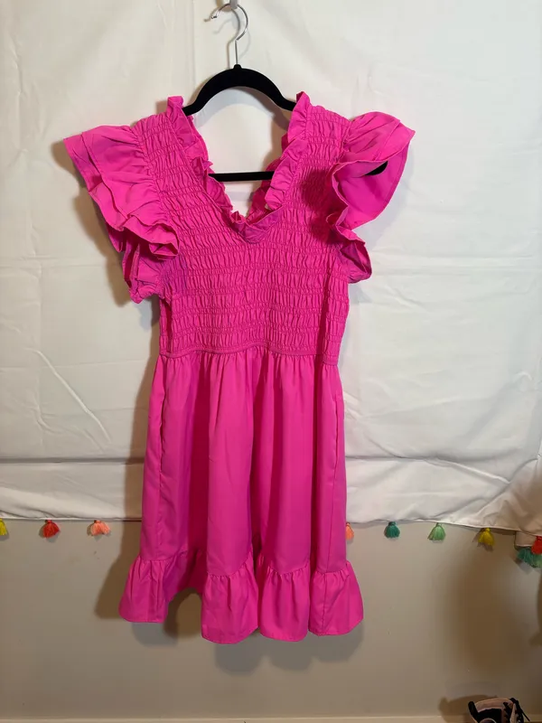 Ces Femme Pink Ruffle Dress - Image 2