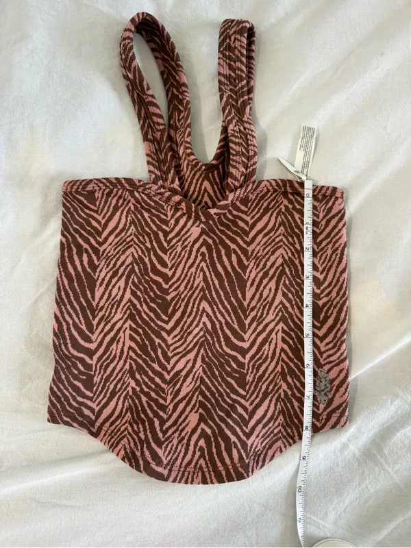 Free People Movement Pink & Black Zebra Print Tank Top Flutter Kick NWOT - Image 8