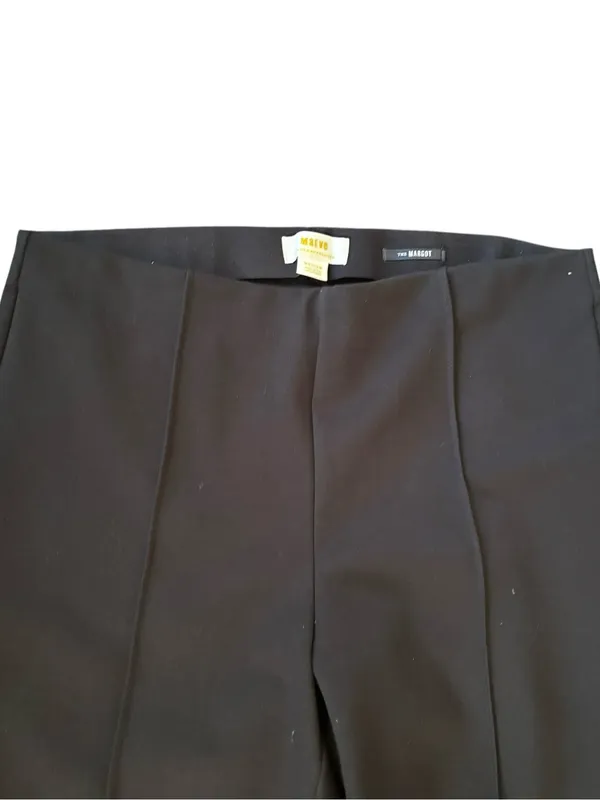 The Margot Kick-Flare Cropped Pants by Maeve Sz M Black Stretch Knit - Image 7