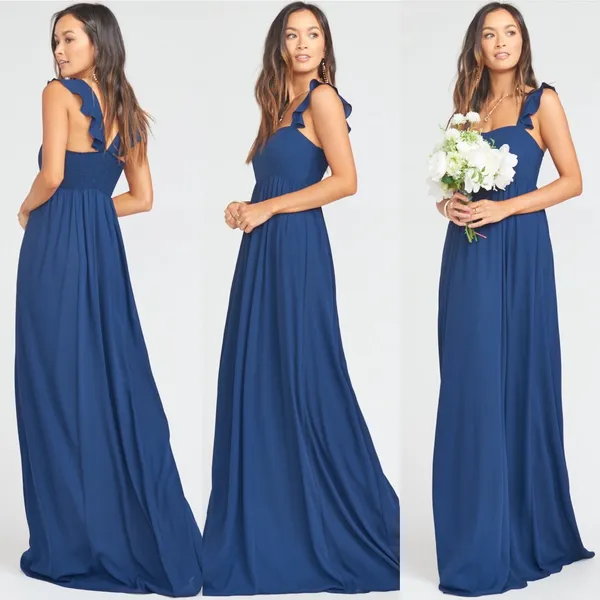 Show Me Your MuMu June Maxi Gown Navy Blue Small Wedding Bridesmaid Guest NEW - Image 2
