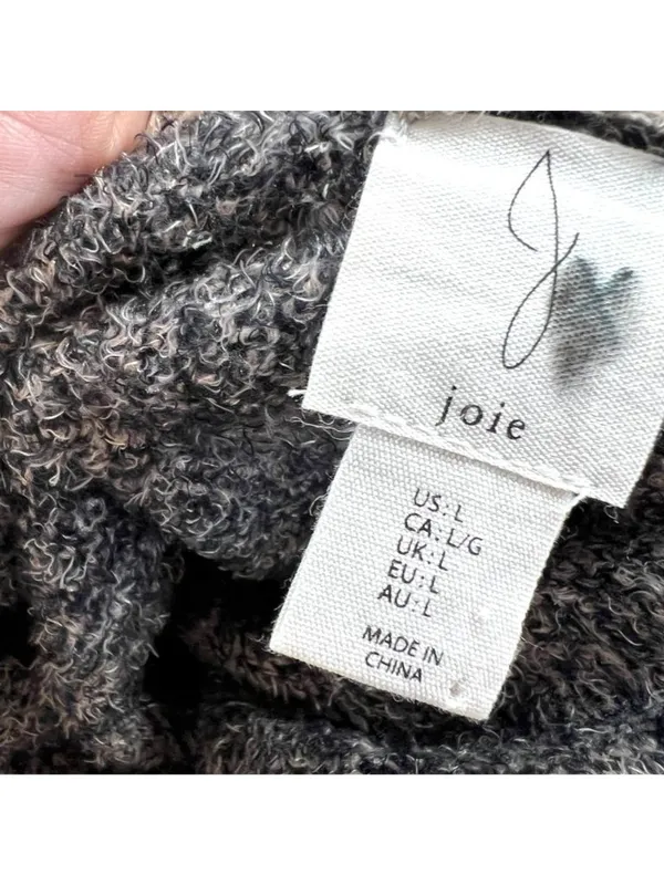 Joie Plaid Cardigan V-Neck Sweater Beige Black Size Large Preppy Grandpacore - Image 7