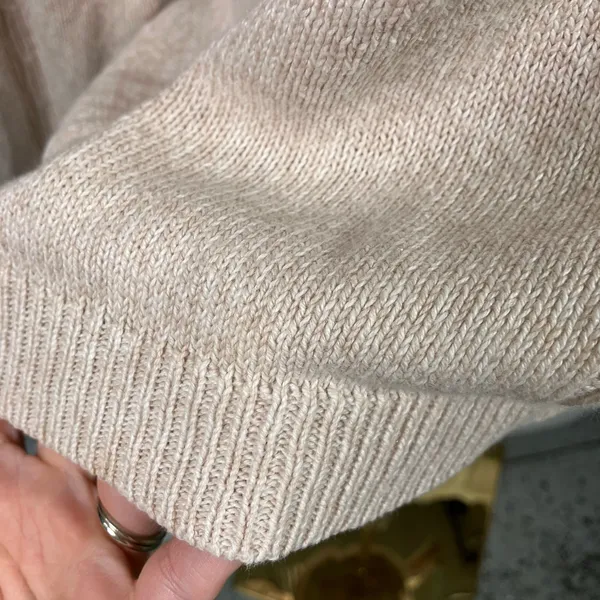 Cottage Essentials Embroidered Floral‎ Sweater Beige Ramie Cotton M Vintage - Image 16