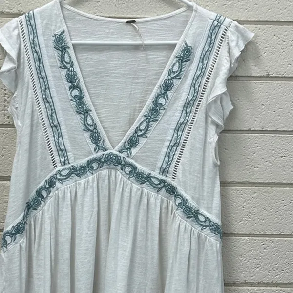 Free People Falling Water White Tunic Top size S - Image 7