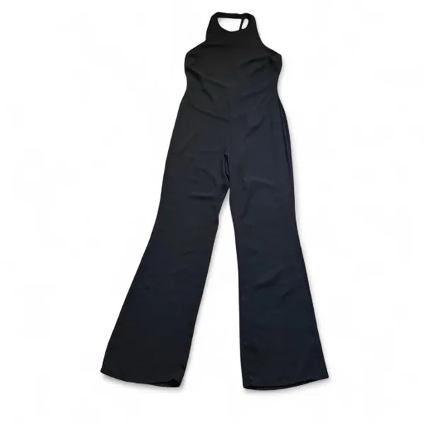 NWT LA Hearts by PACSUN VTG 2010s Black A-Line Open-Back Halter Jumpsuit — LARGE - Image 3