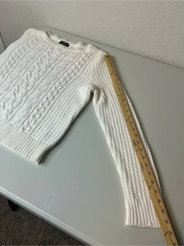 Lauren Ralph Lauren Cable Knit Soft Cotton Blend Chunky Open Knit Sweater Size L - Image 6