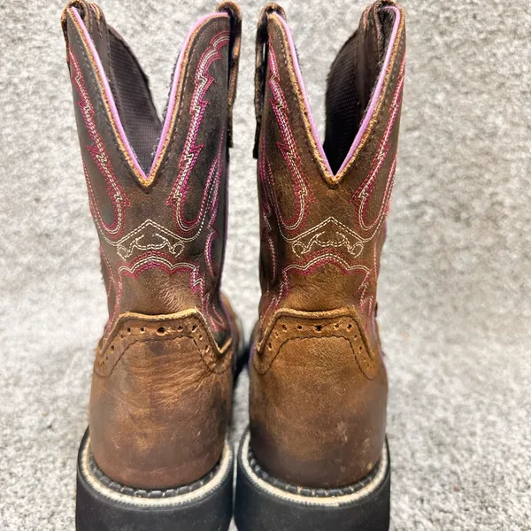 JUSTIN Boots WOMEN'S WANETTE WESTERN WORK BOOTS size 7.5B - Image 4