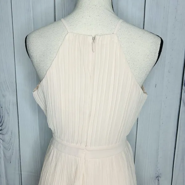 NWT Just Me Women's Pink Lace Ruffle Tiered Boho Sleeveless Pleated Dress Size M - Image 13