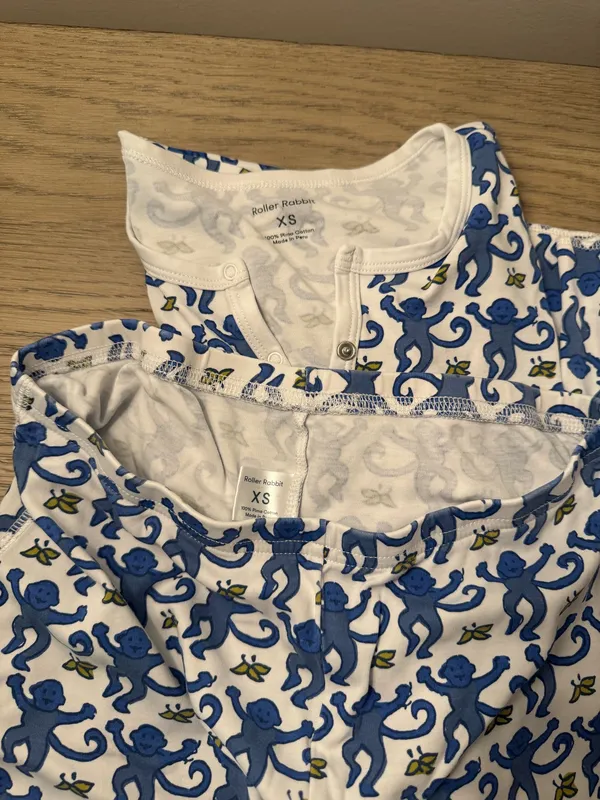 Roller Rabbit Pajamas Blue Monkey Long Sleeve - Image 3