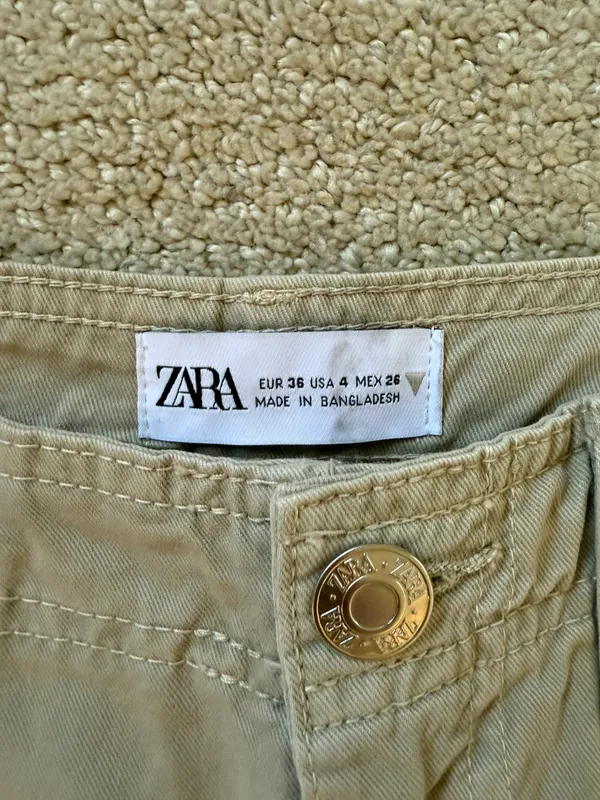 ZARA Tan Cargo Pants - Image 3