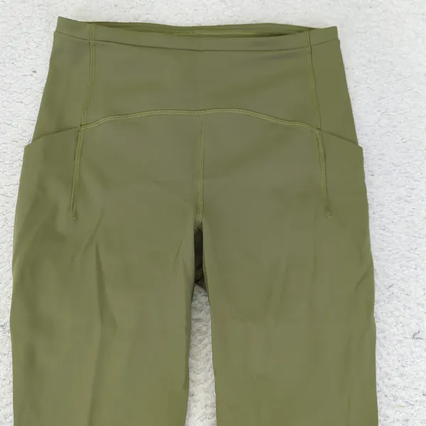 Lululemon Swift‎ High Rise Crop 21" Green Yoga Workout Leggings Women's 6 W6CBKS - Image 3