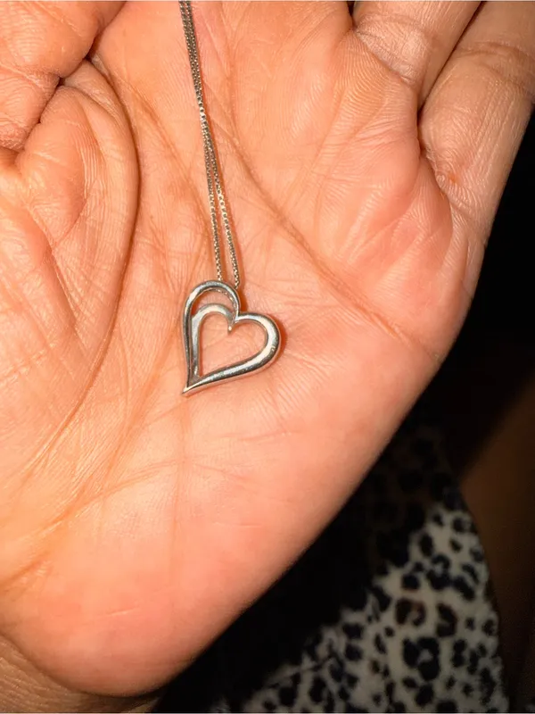 Vintage Designer JWBR Diamond Heart 10K Gold Sterling Silver Chain Necklace - Image 5