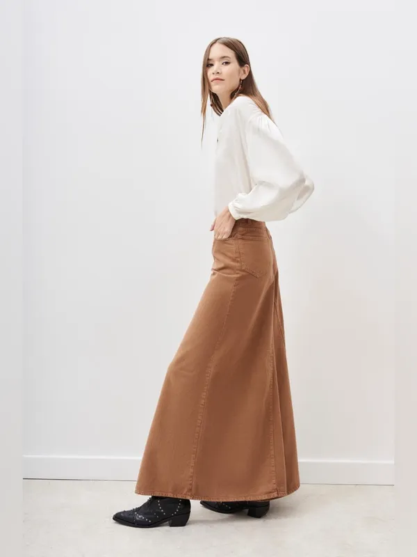 Rapsodia Wide Leg Palazzo Pants Skirt Style Boho Flowy Terracotta Brown 26 - Image 3