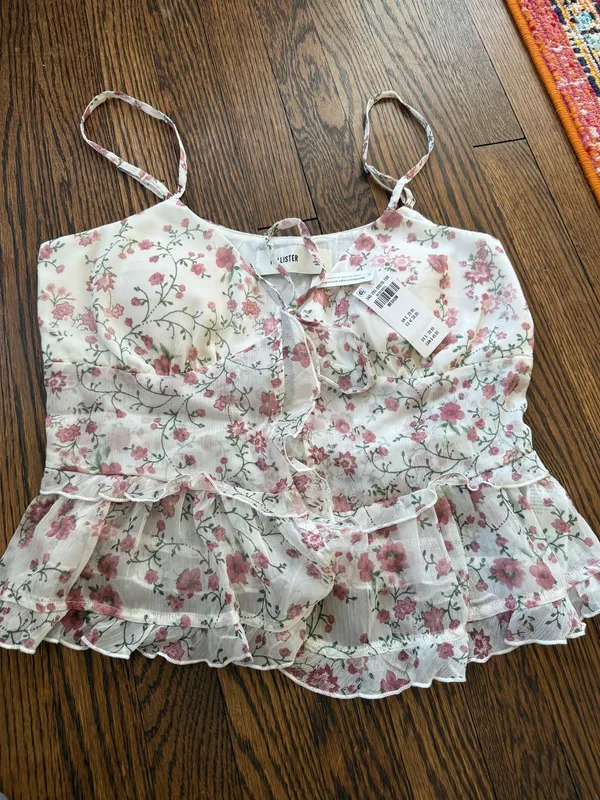 Hollister Floral Chiffon Ruffle Cami - Image 2