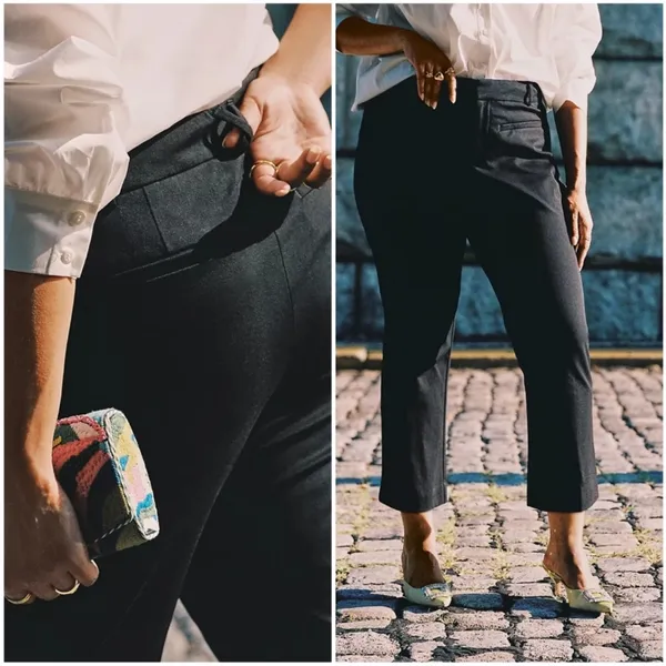 Anthropologie Maeve Black The Essential Slim Kick Flare Pants Size 16 - Image 4