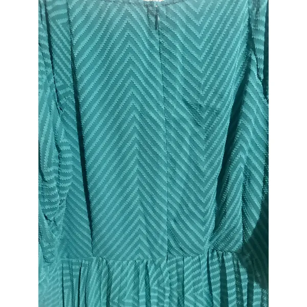 ASOS DESIGN Curve Midi Dress Womens 22 Green Excellent Ruched Chevron Smocked - Image 11