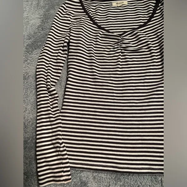 Madewell Striped long sleeve Top small - Image 2