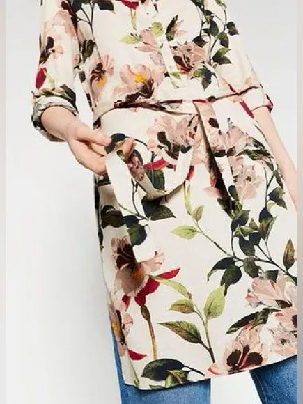 Zara Printed Tunic / Shirt Dress Size Small - Image 3