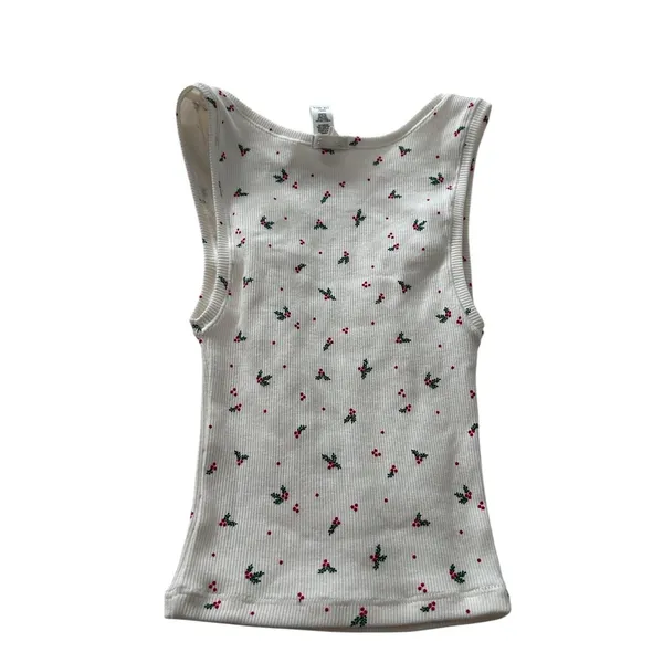 Skims Cotton Rib Tank Mistletoe Holly Size XXS NWOT Limited Holiday - Image 2