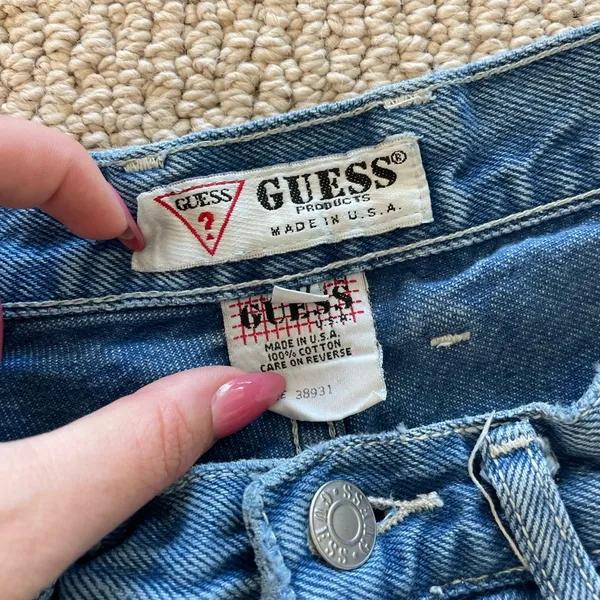 Vintage GUESS Blue Shorts - Image 7
