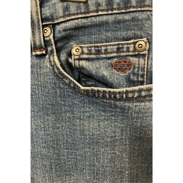 ‎Harley Davidson Straight Leg Jeans Blue Size 10P - Image 8