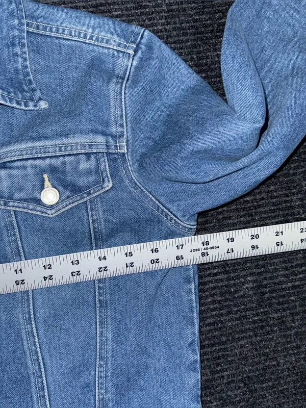 Vintage Denim Jacket Womens Small Floral Embroidery Boho Cottagecore 90s y2k - Image 7