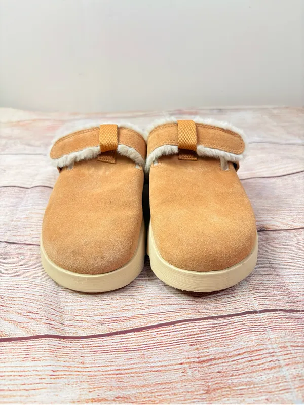 Sorel Sz 7M Tan/Beige Viibe Clog Suede Cozy Slip On Platform Mules - Image 2