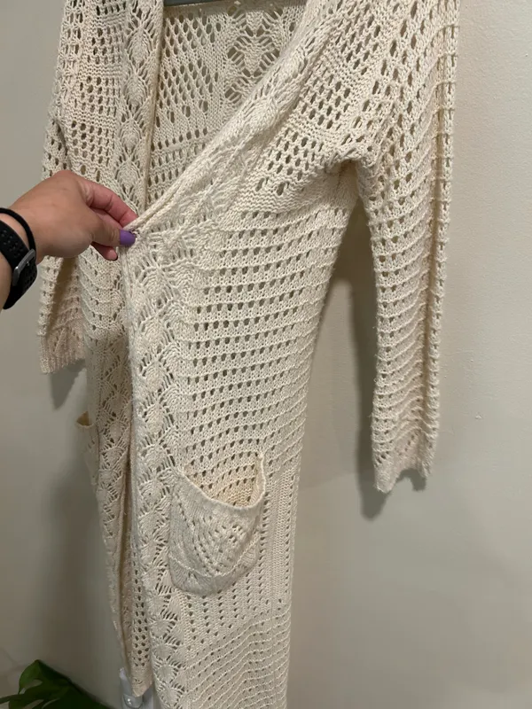 Bohemian small long crochet cardigan - Image 4