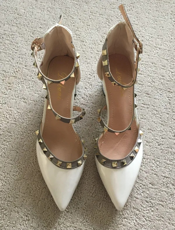 White Heels Size 8 - Image 2