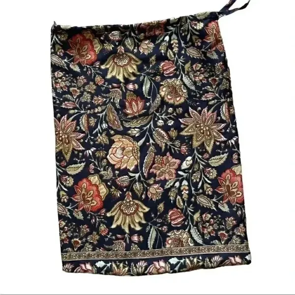 Floral Bohemian Rectangular Fall Lightweight Brown Black Handmade Bag, SZ S - Image 2