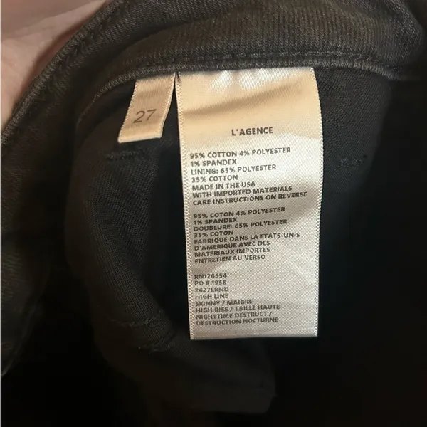 L'Agence High Line Skinny Jeans in "Night Destruction” Distressed Size 27 NWOT - Image 6