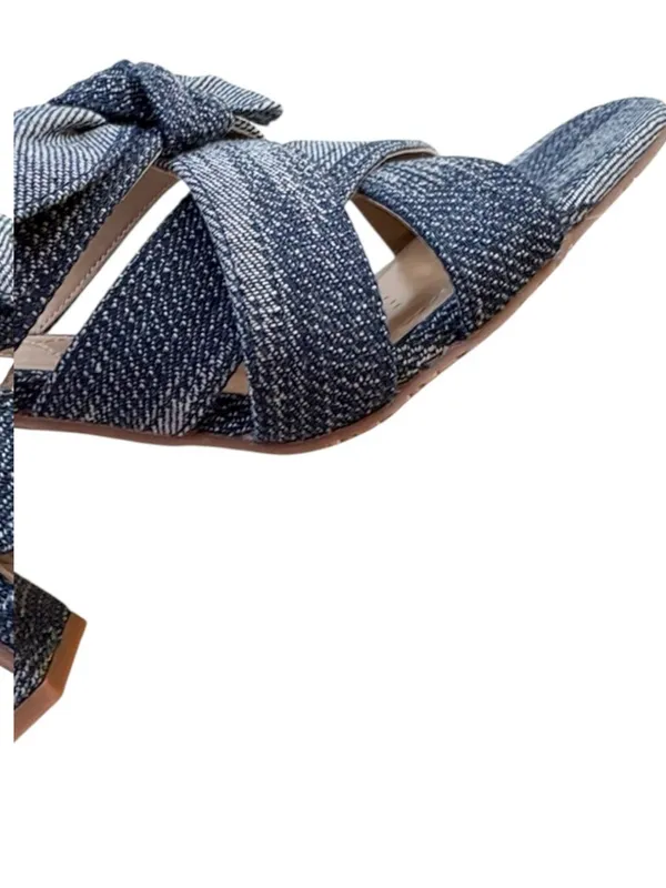 NWOT NYDJ Loreri Denim Heeled Sandals Size 5.5 - Image 4