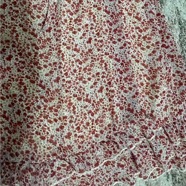 Floral red dress spaghetti straps L - Image 4