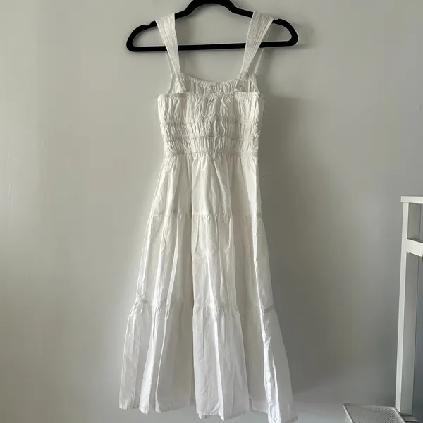 Aritzia Sunday Best Martine Cotton Poplin White Tiered Midi Dress NWT Size XS - Image 5